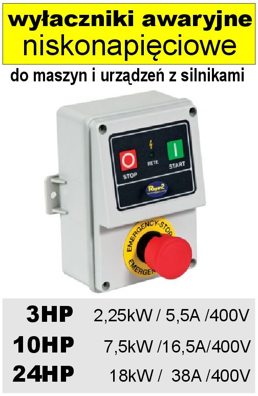 awaryjne wyłączniki bezpieczeństwa do maszyn